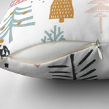 Scandinavian Pastel Christmas Fir Trees White Throw Pillow Cover FOREST