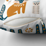 Scandinavian Folk Art Horse Animals Nordic Fleece Throw Pillow Cover NORSE