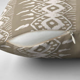 Wabi Sabi Shibori Japanese Print White Beige Throw Pillow Cover SAKURA