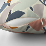 Abstract Leaf Botanical Pastel Throw Pillow Cover THALIA
