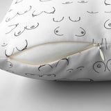 Boobs Female Body Feminist Boho Throw Pillow Cover BOOBS