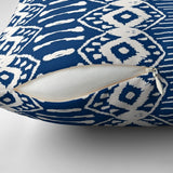 Wabi Sabi Shibori Japanese Print White Blue Throw Pillow Cover KASEEM