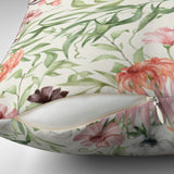 Watercolor Flowers Leaves Green Botanical Floral Throw Pillow Cover FIZA