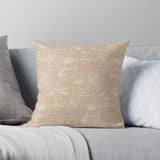 Abstract Woman Faces Dusty Pink Line Art Boho Throw Pillow Cover ARTSY