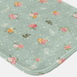 Vintage Retro Roses Floral Sage Green Farmhouse Rustic Bath Mat ROSALIE