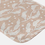 Floral Leafy Olive Branch Scandinavian Pale Pink Bath Mat MAJA