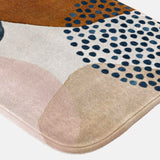Abstract Art Terracotta Blush Pink Blue Ivory Beige Boho Bath Mat ADELE