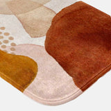 Abstract Art Terracotta Orange Blush Pink Blue Ivory Boho Beige Bath Mat ADELE