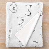 Boobs Female Body Feminist Boho Fleece Throw Blanket BOOBS