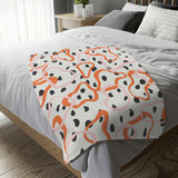 Abstract Geometric Shapes Orange Pink Fleece Throw Blanket SELMA